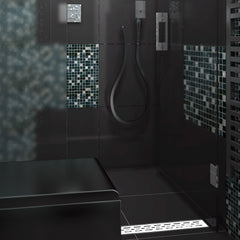 Polished Stainless Linear Shower Drain Bars, 2.75" Wide