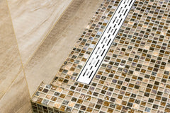 Polished Stainless Linear Shower Drain Bars, 2.75" Wide