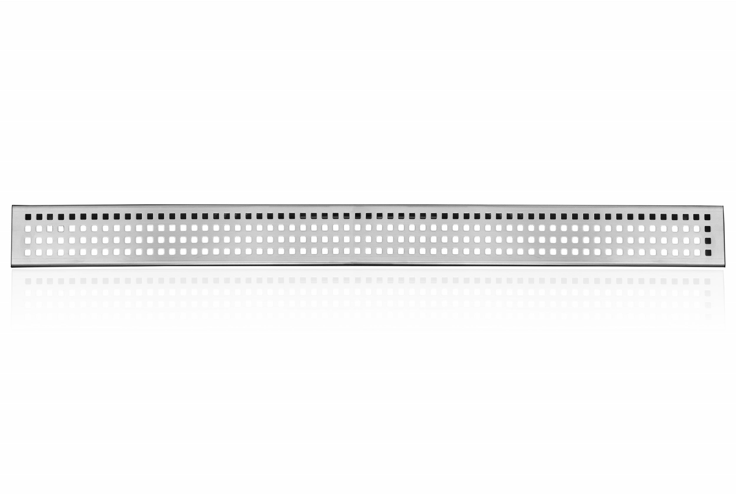 Brushed Stainless Linear Shower Drain Squares, 2.75" Wide