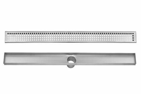 Brushed Stainless Linear Shower Drain Squares, 2.75" Wide