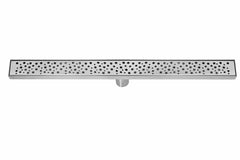 Brushed Stainless Linear Shower Drain Rain, 2.75" Wide
