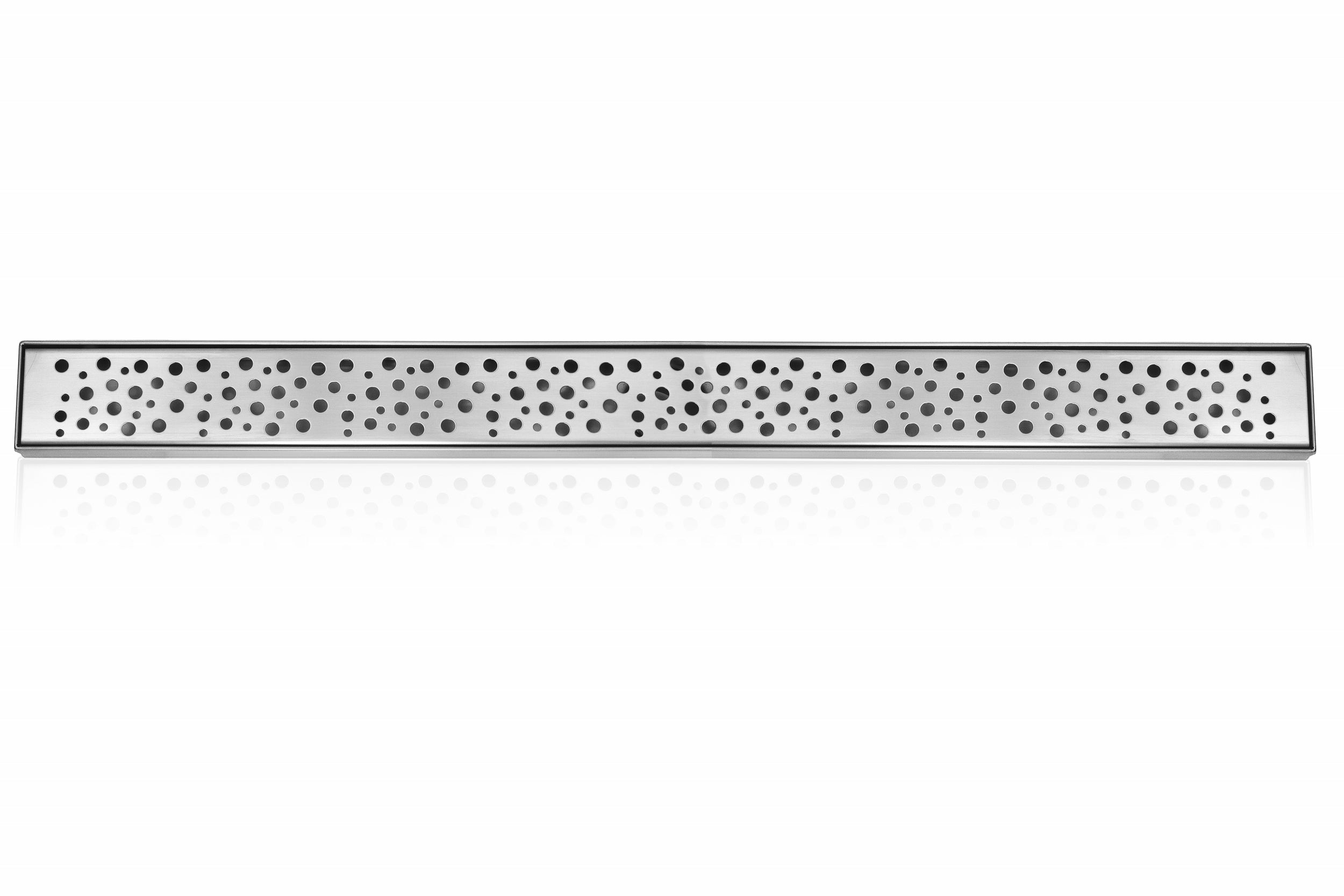 Brushed Stainless Linear Shower Drain Rain, 2.75" Wide